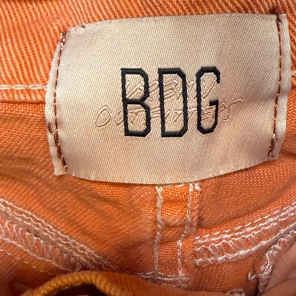 Urban Outfitters BDG Cut Off Carpenter Shorts Orange Rust Size 30 - Picture 4 of 9